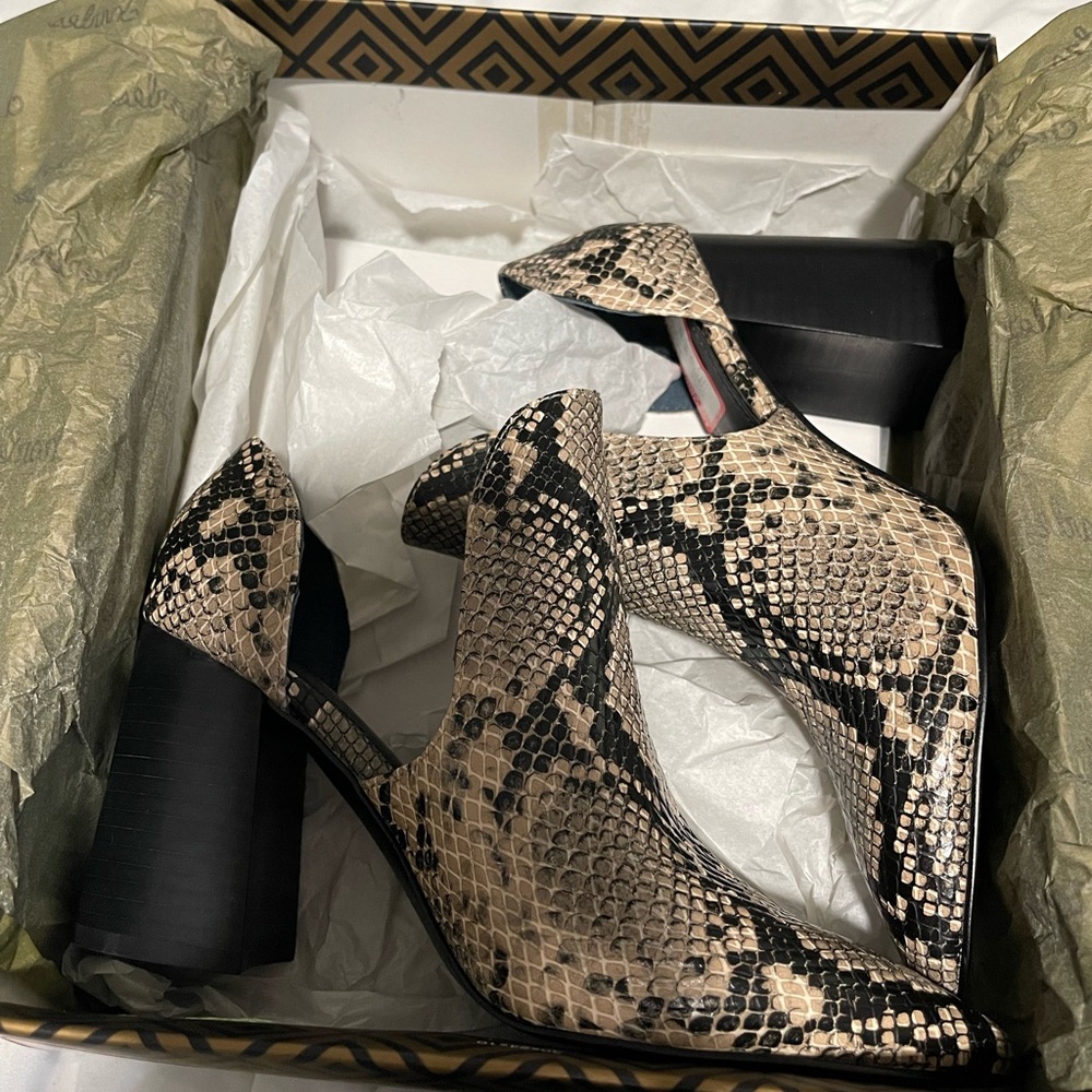 Charles David Snake Print Ankle Booties